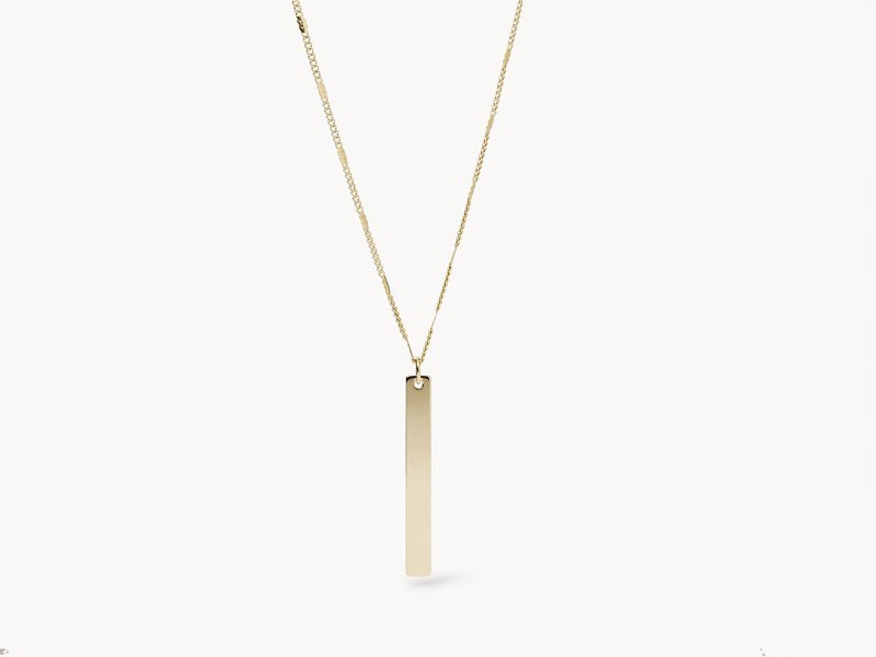 Bar Gold-Tone Stainless Steel Necklace For Women