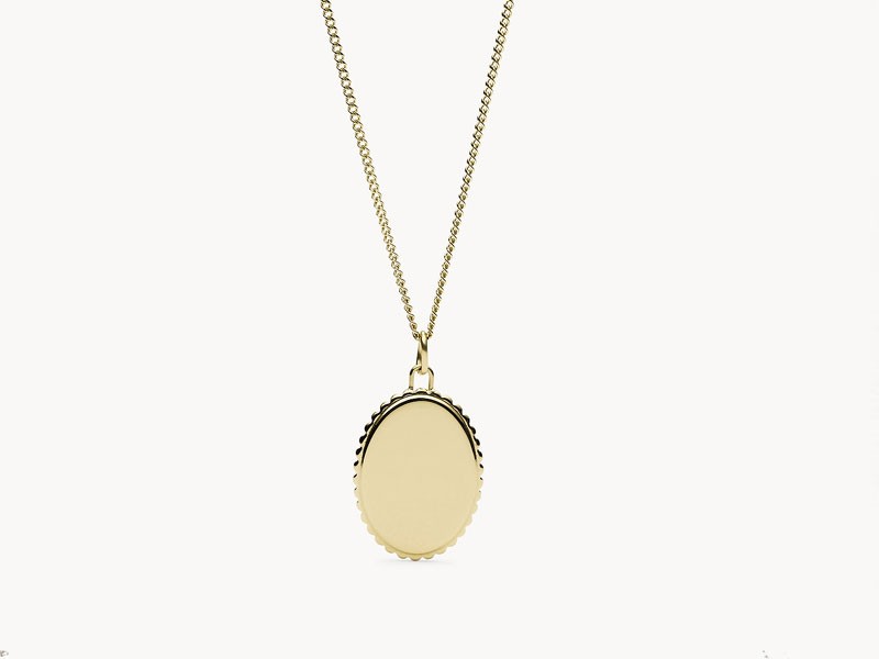 Scalloped Edge Women's Gold-Tone Steel Pendant