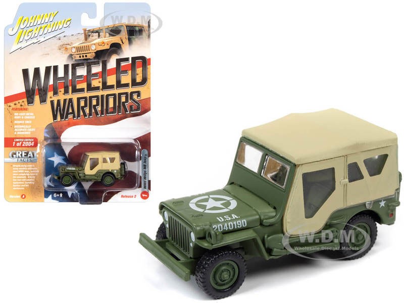 Willys MB Jeep Olive Drab with Tan Top Model Car