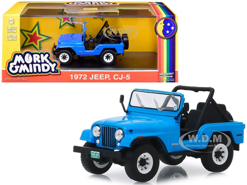 Jeep CJ-5 Blue Mork & Mindy 1978 1982 TV Series 1/43 Diecast Model Car