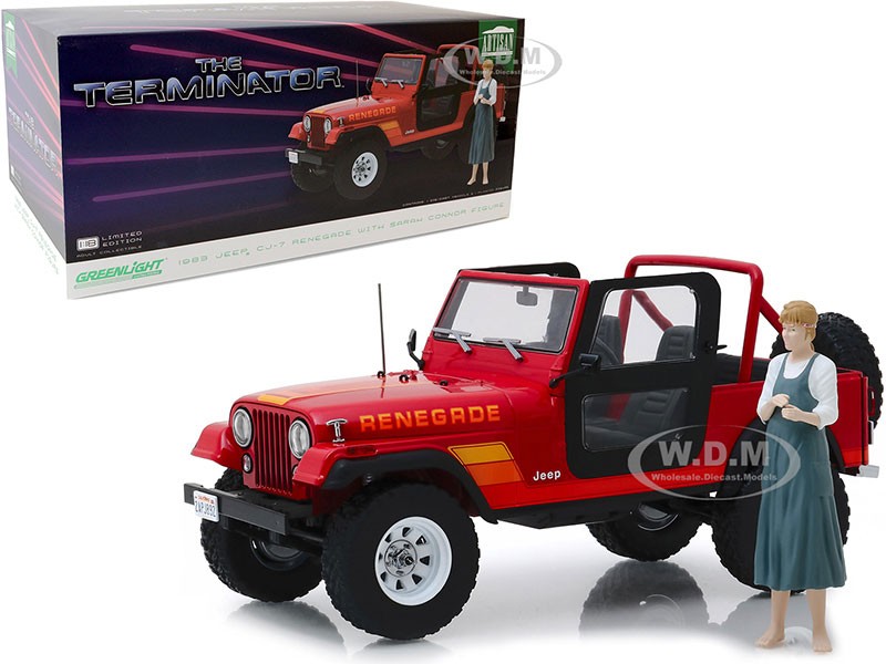 Jeep CJ-7 Renegade Red with Sarah Connor Figurine Model Car