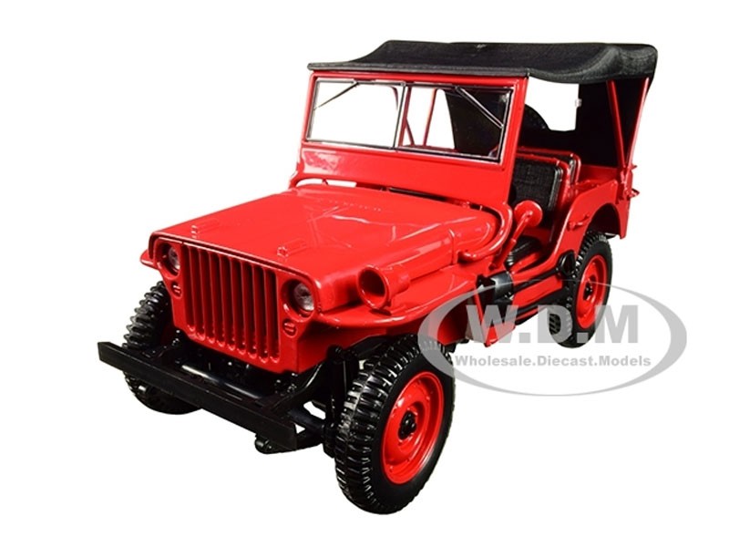 1942 Jeep Red 1/18 Diecast Model Car
