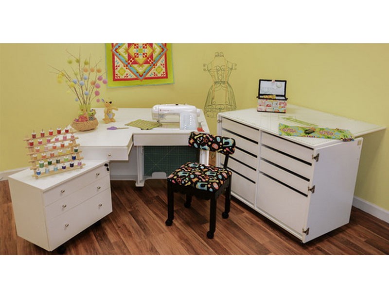 Kangaroo Kabinets Studio Combo WHITE Kangaroo & Joey Sewing Cabinets