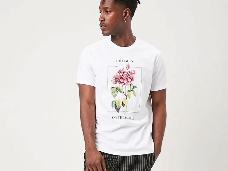 Men's Happy Floral Graphic Tee