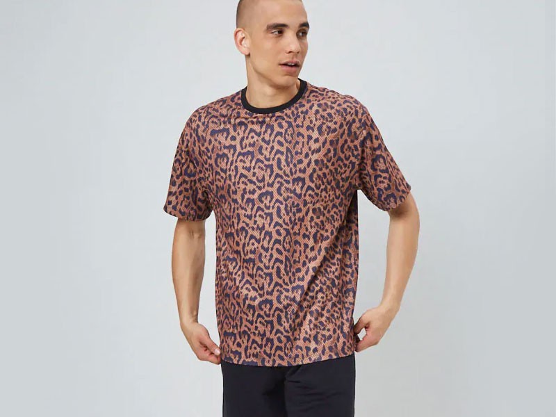 Jaguar Print Jersey Mesh Tee For Men