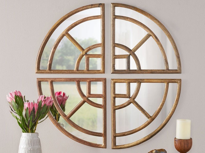 Hodaya Rustic Round Pie Mirror