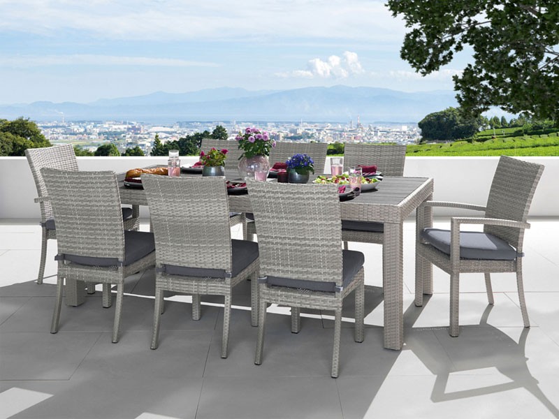 Cannes 9 Piece Dining Set Gray
