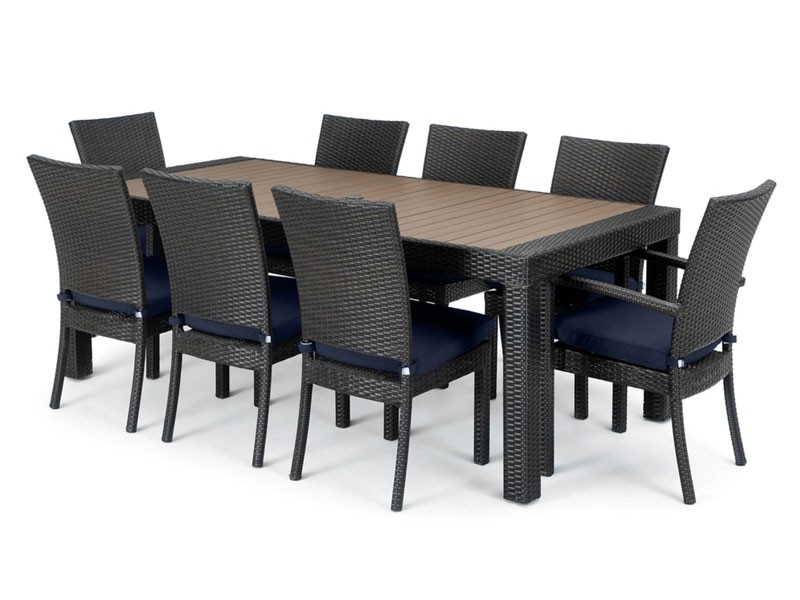 Deco 9 Piece Dining Set Blue