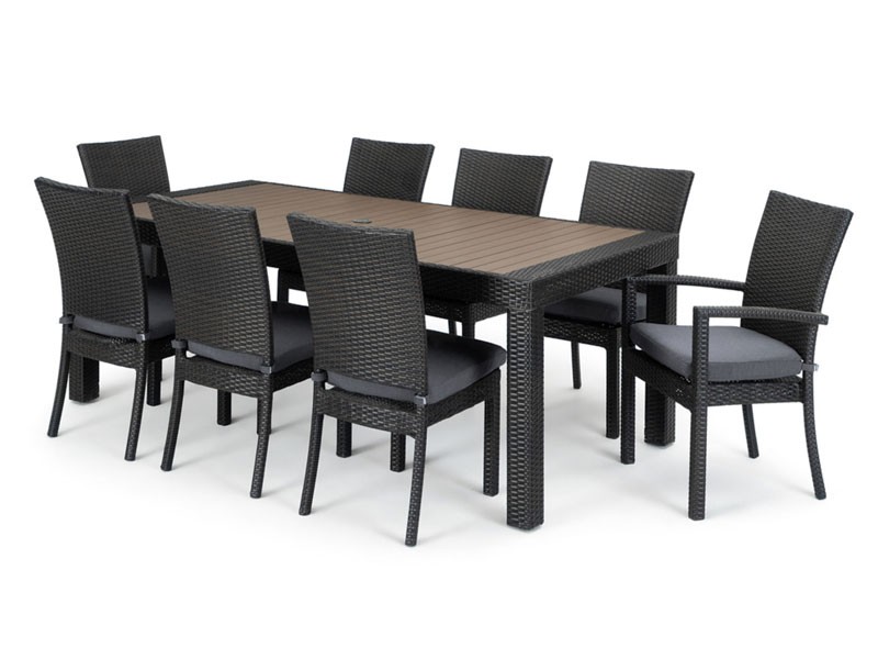 Deco 9 Piece Dining Set Gray