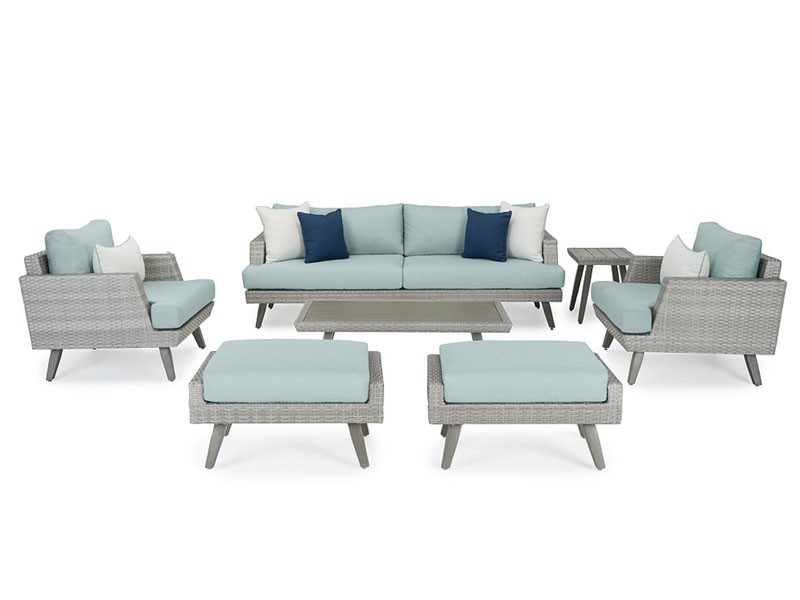 Portofino Casual 7 Piece Seating Set Spa Blue