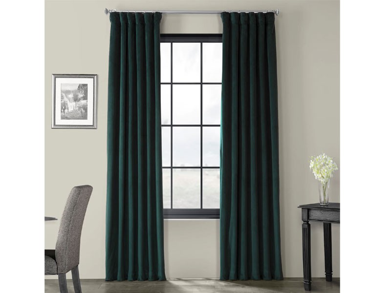 Signature Blackforest Green Blackout Velvet Curtain