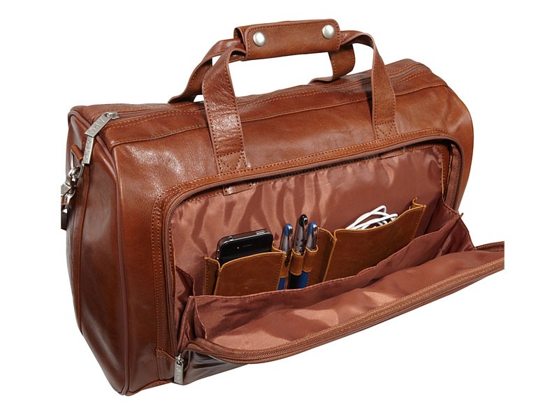 Amerileather 18 inch Leather Carry on Weekend Duffel Men's Bag Brown
