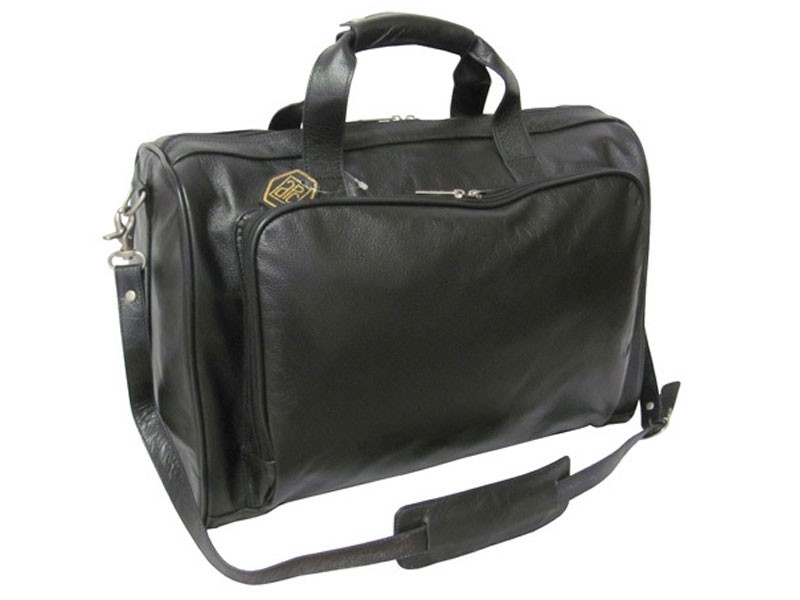 Amerileather 18 inch Leather Carry on Weekend Duffel Bag Black For Men