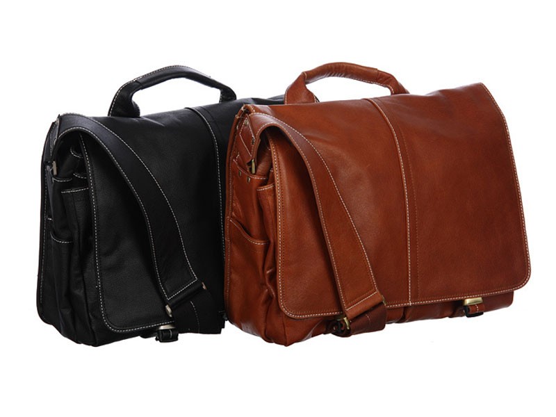 Amerileather Legacy Men's Leather Woody Portfolio Briefcase Black