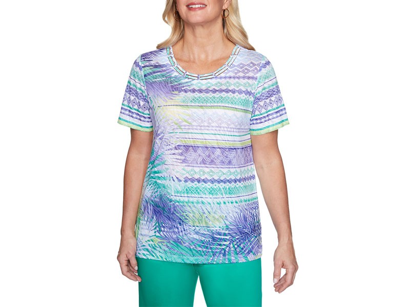Women's Alfred Dunner Costa Rica Leaf Biadere Top
