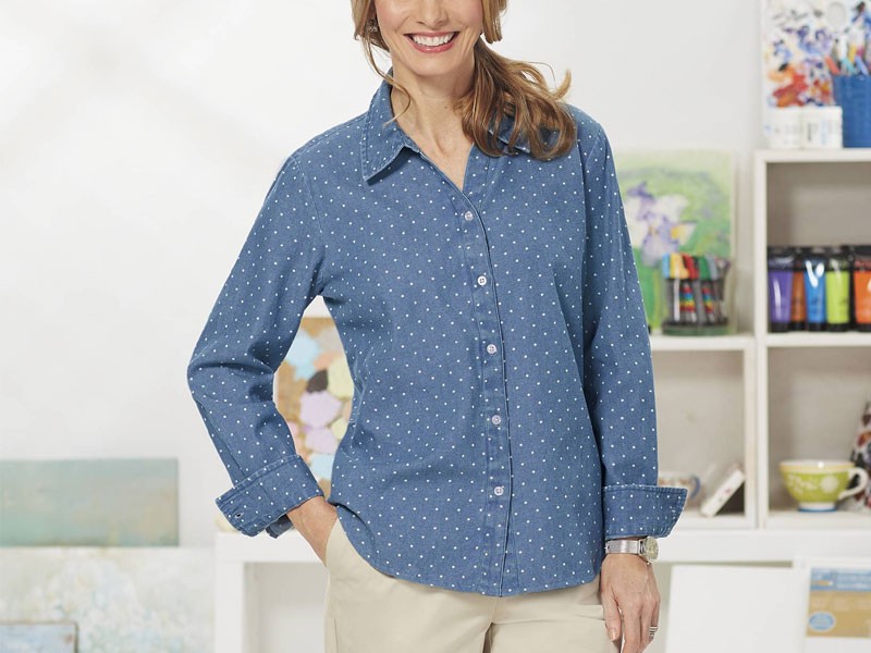 Women's Denim Dot Shirt