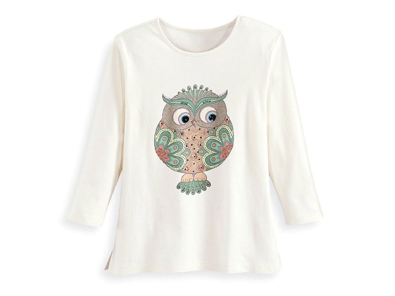 Women's Embellished Owl Top
