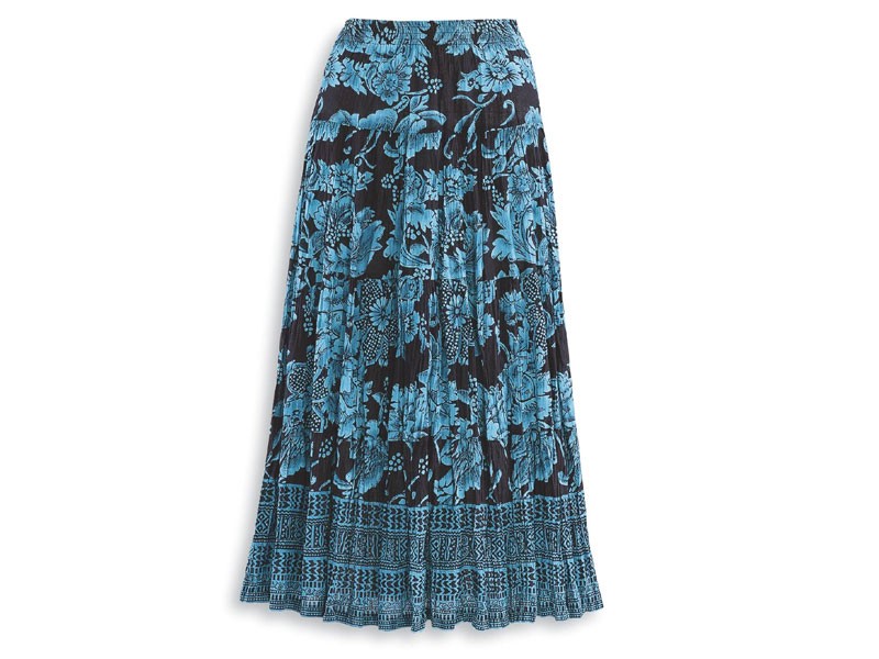 Border Print Crinkle Skirt For Women