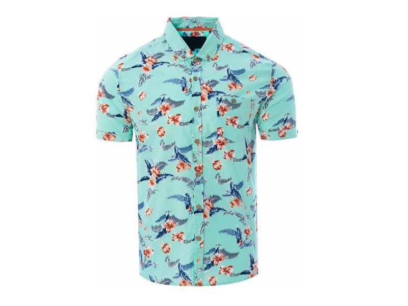 Men's Palm Flower Shirt Mint