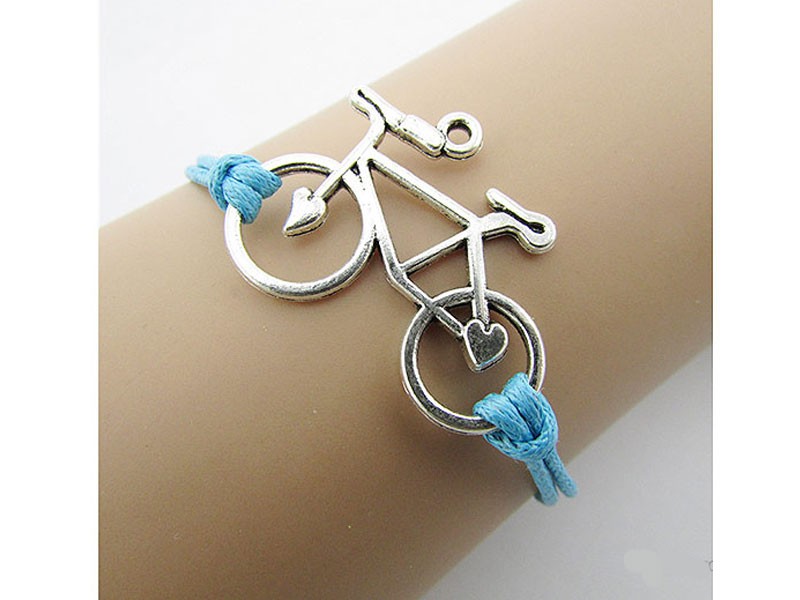 Bicycle Leather Rope Women's Charm Bracelet
