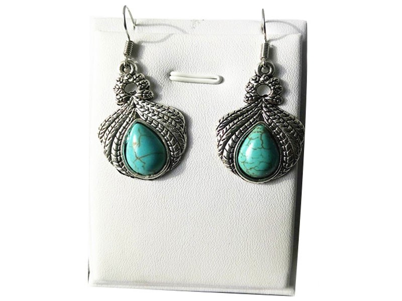 Water Drop Turquoise Drop Earrings For Women