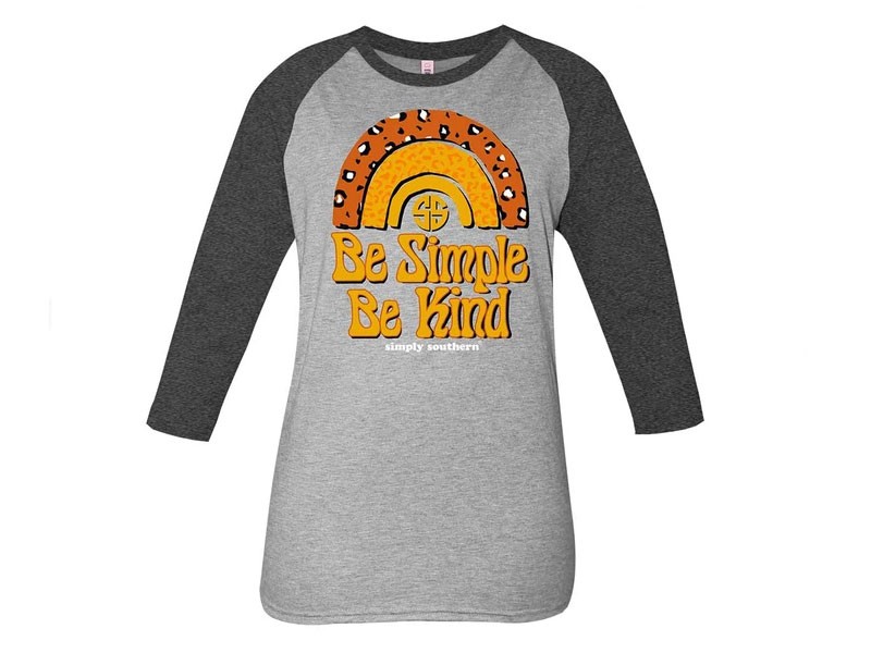 Simply Southern Plus Size Vintage Simple Raglan T-Shirt for Women in Gray