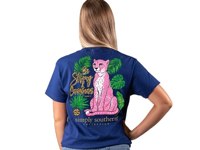 Simply Southern Cheetah T-Shirt for Women in Midnight
