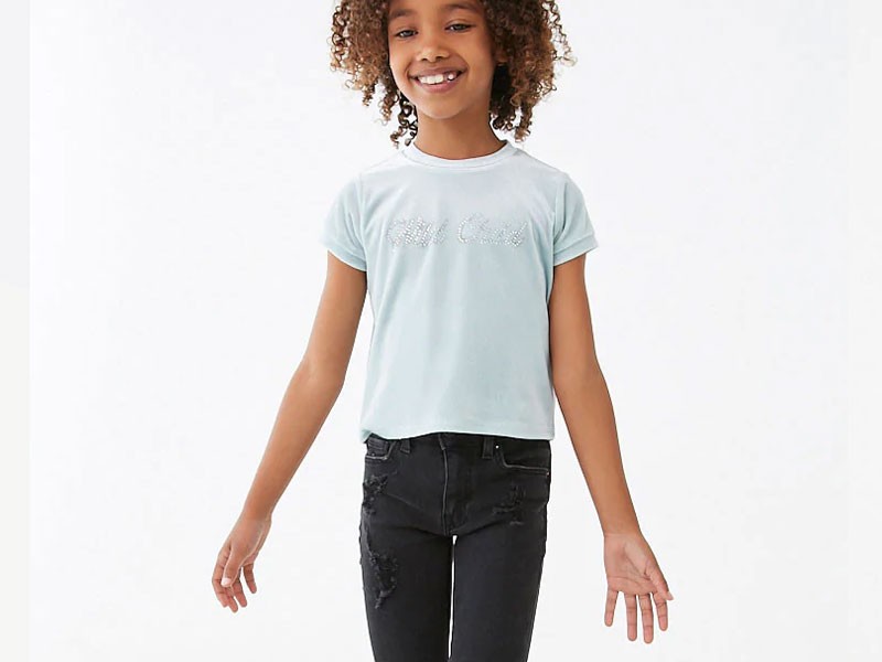 Girls Wild Child Velvet Tee