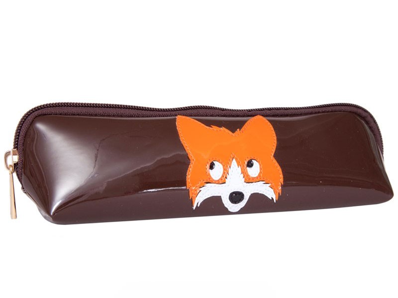 Women's Chocolate Long Madison Case with Orange Fox Head