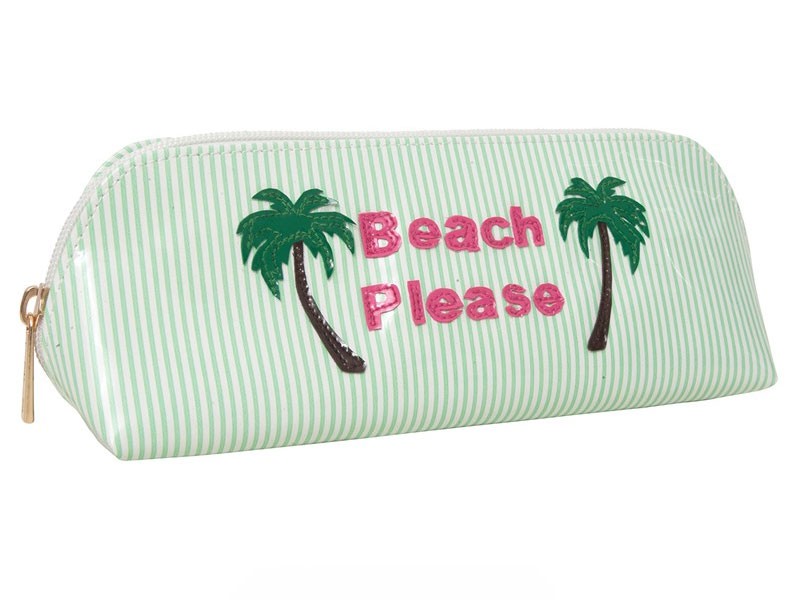 Women's Green Stripe Reynolds Case with Pink Beach Please with Palm Trees