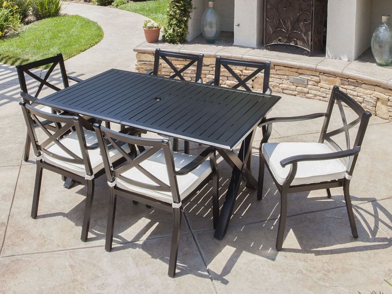 Eowyn Expandable 7-9 Piece Outdoor Cast Aluminum Dining Umbrella Hole