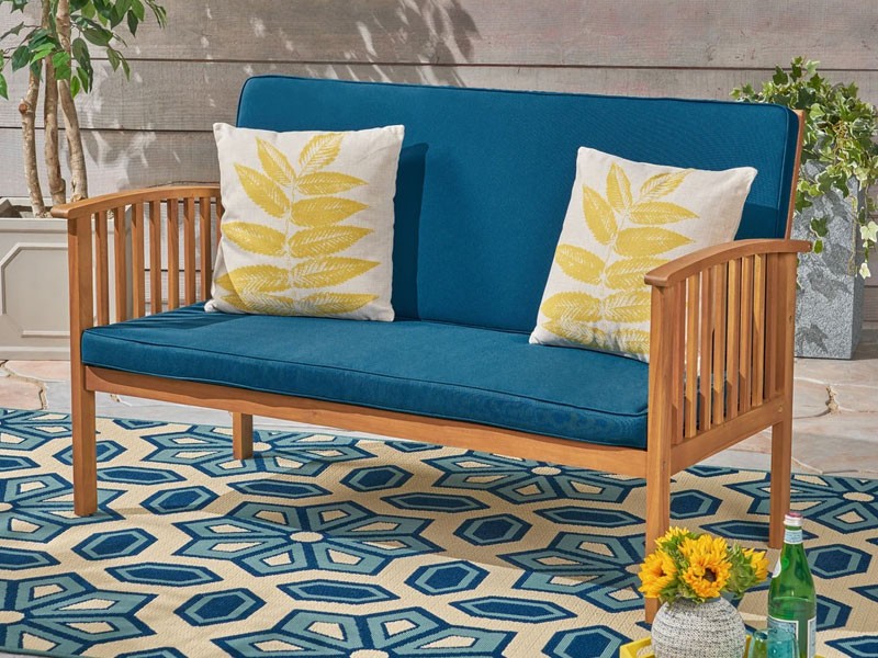 Grace Outdoor Acacia Wood Loveseat