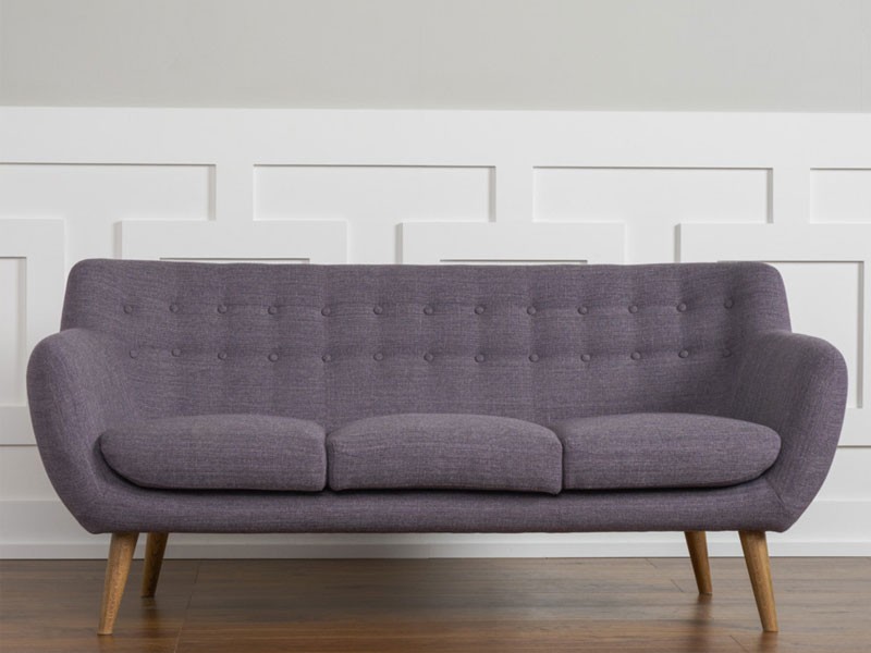 Rhodes Mid-Century Modern Tufted Sofa Venga Purple