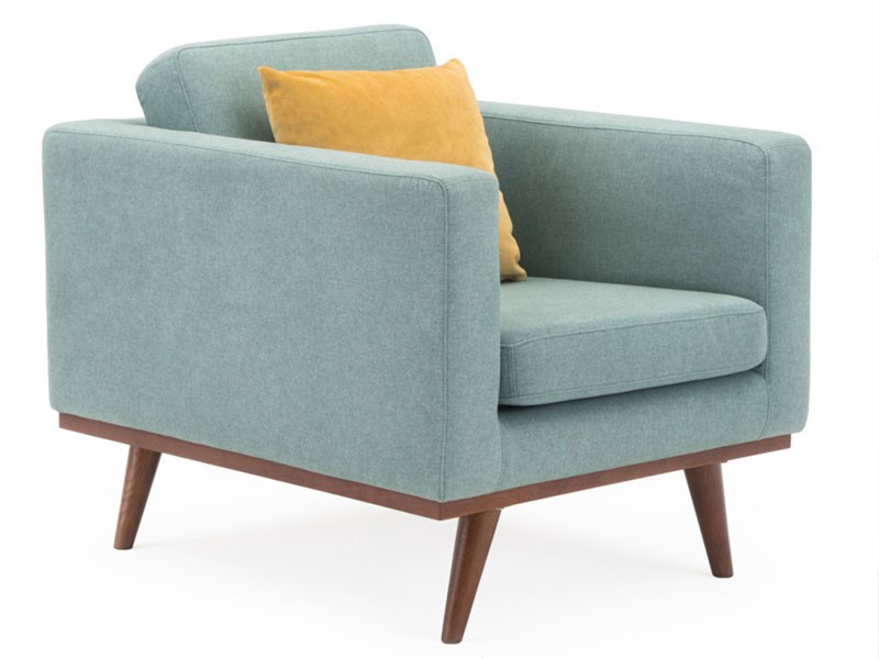 James Mid-Century Modern Club Chair Pigeon Blue