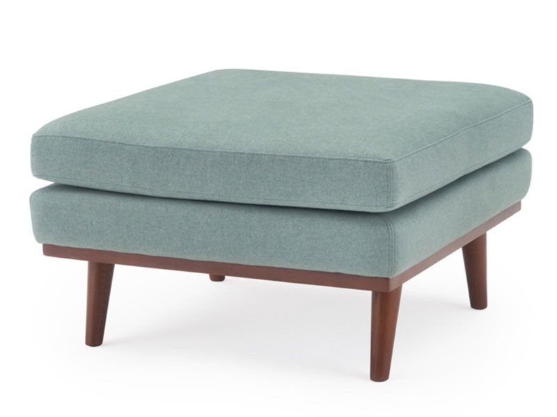 James Mid-Century Modern Ottoman Pigeon Blue