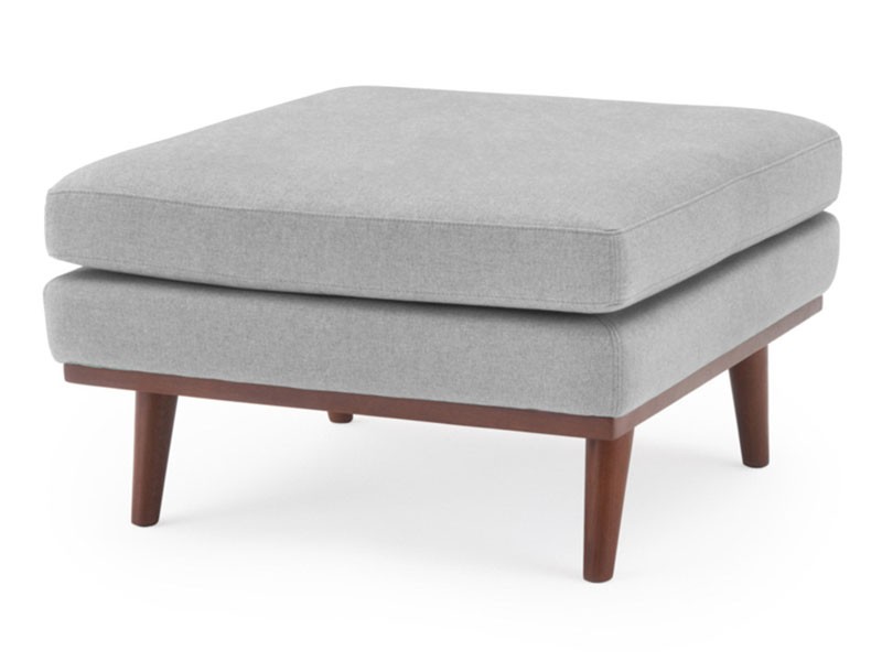 James Mid-Century Modern Ottoman Light Gray