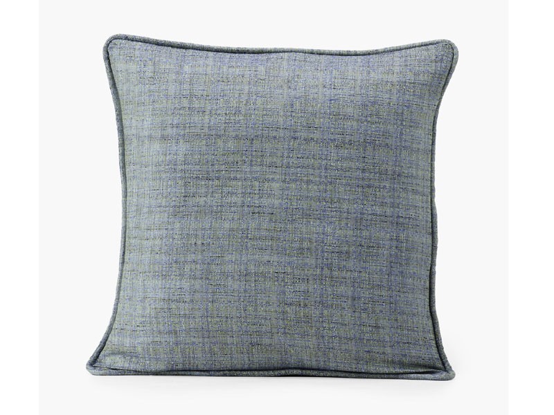 Turkish Blue Yarn Dyed Designer Faux Raw Textured Silk Cushion Cover Pair