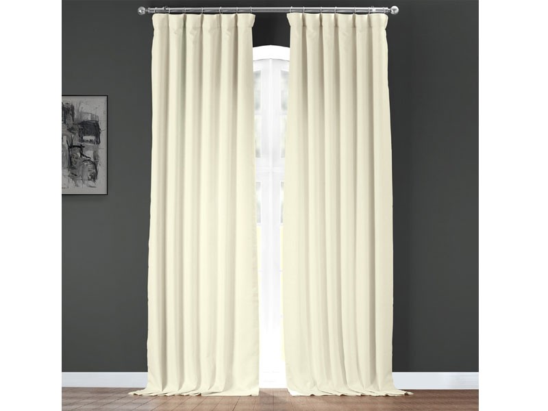 Gravity Ivory Italian Faux Linen Curtain