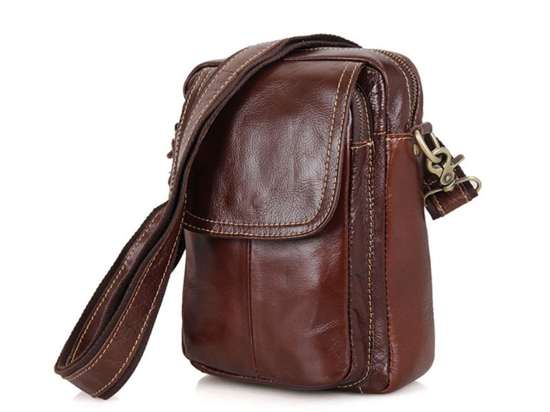 Capolinea Convertible Leather Shoulder Bag & Chest Sling Brown
