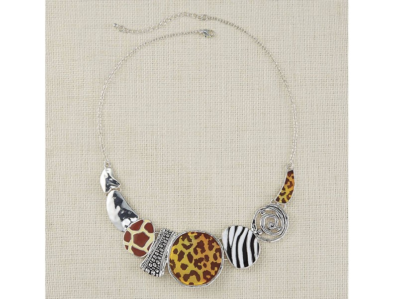 Women's Enameled Safari Animals Necklace