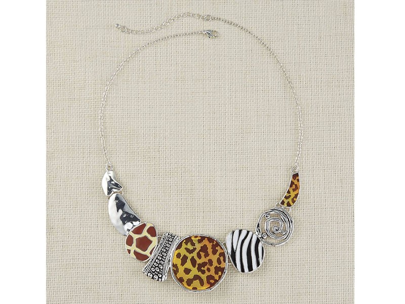 Women's Enameled Safari Animals Necklace