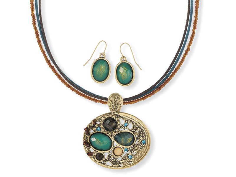 Beaded Necklace & Earrings Set For Women