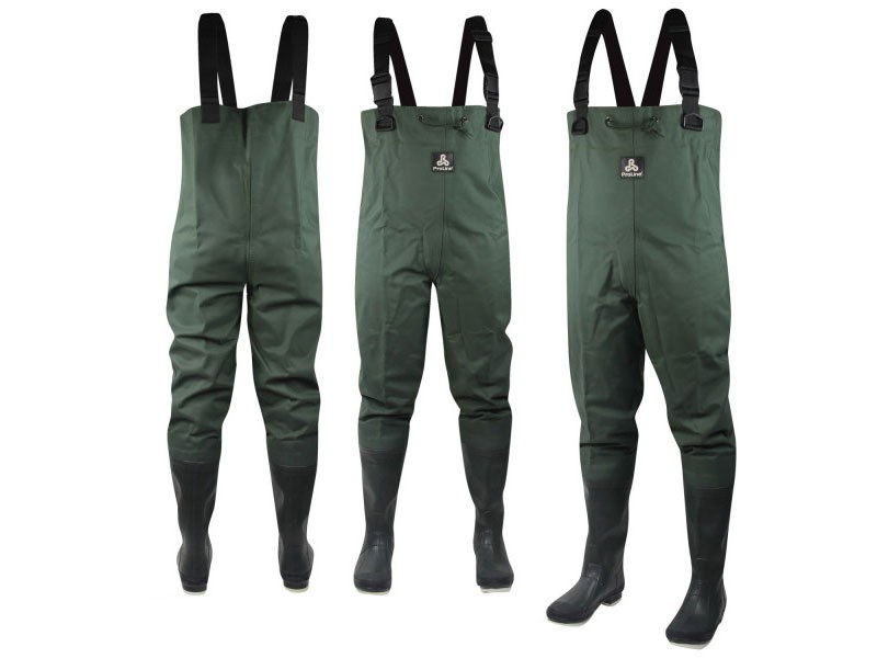 Pro Line Twin River 2-Ply Felt Outsole Chest Waders Dark Green