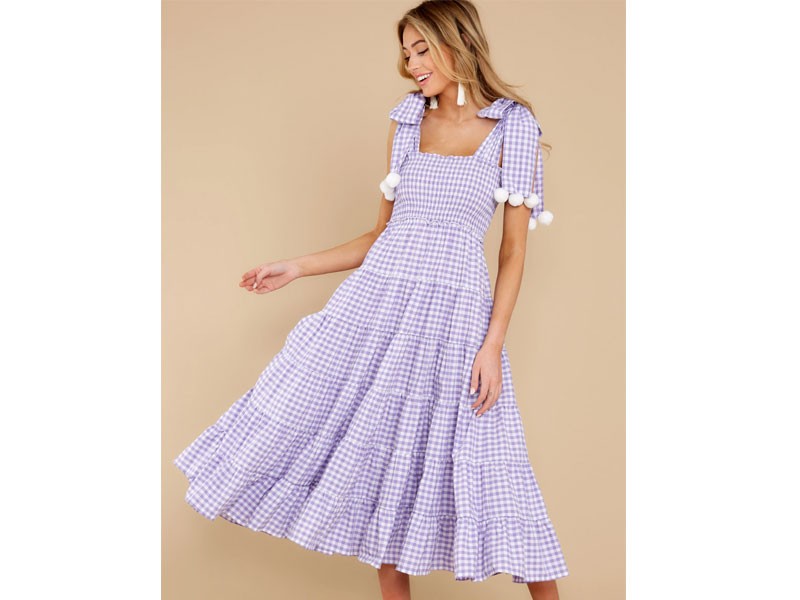 Hortensia Lavender Midi Dress For Women