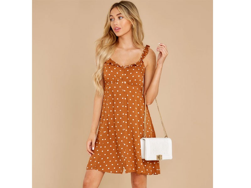 Women's Here For The Season Clay Polka Dot Dress