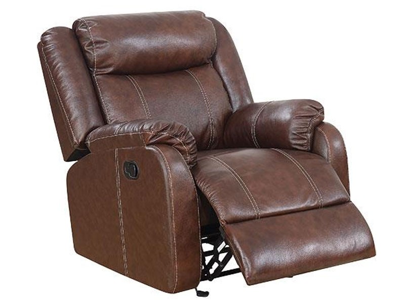 Global Furniture Salerno Top Grain Leather Recliner Brown