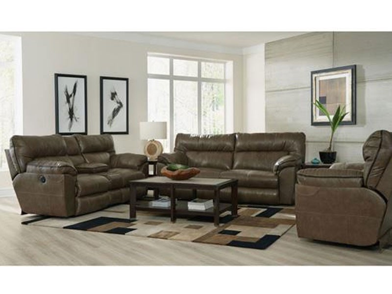 Catnapper Milan Smoke Power Layflat Reclining Console Loveseat In Thick Supple