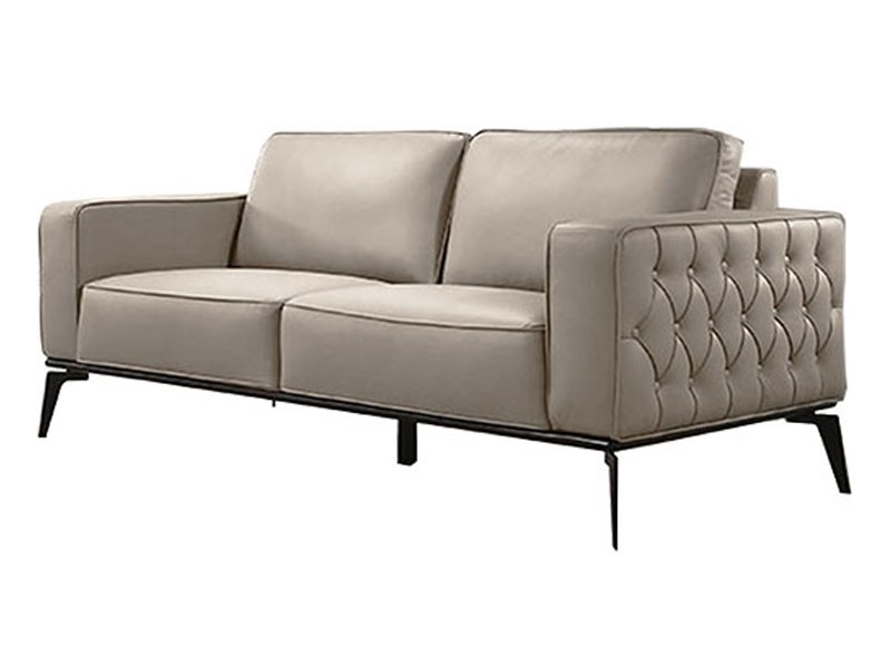 Global Furniture Bocci Stationary Pewter Leather Love Seat