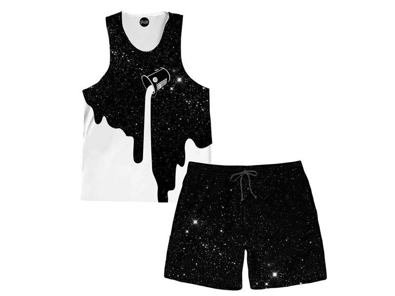 Milky Way Tank and Shorts Rave Outfit For Men