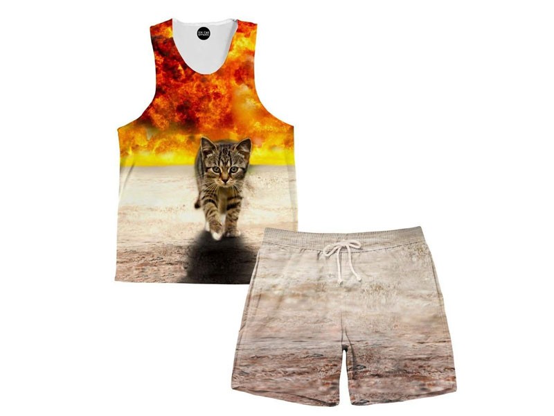Kitty Explosion Tank and Shorts Rave Outfit For Men